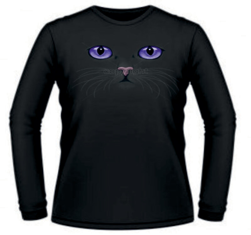 Camiseta Gato Ojos Morados