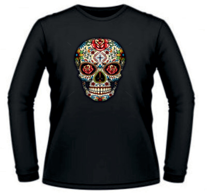 Camiseta Calavera Rosas Ojos