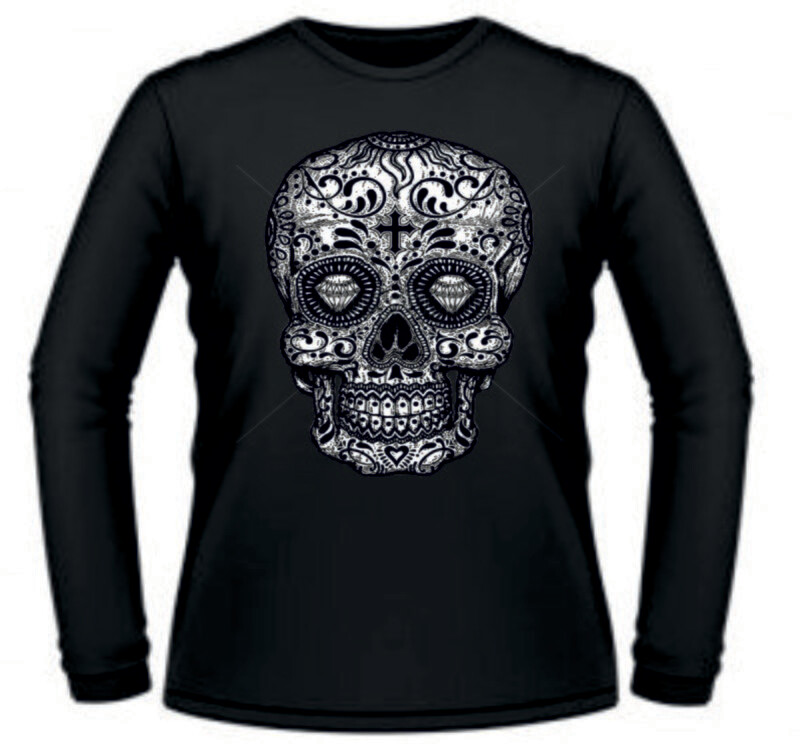 Camiseta Calavera Blanco y Negro