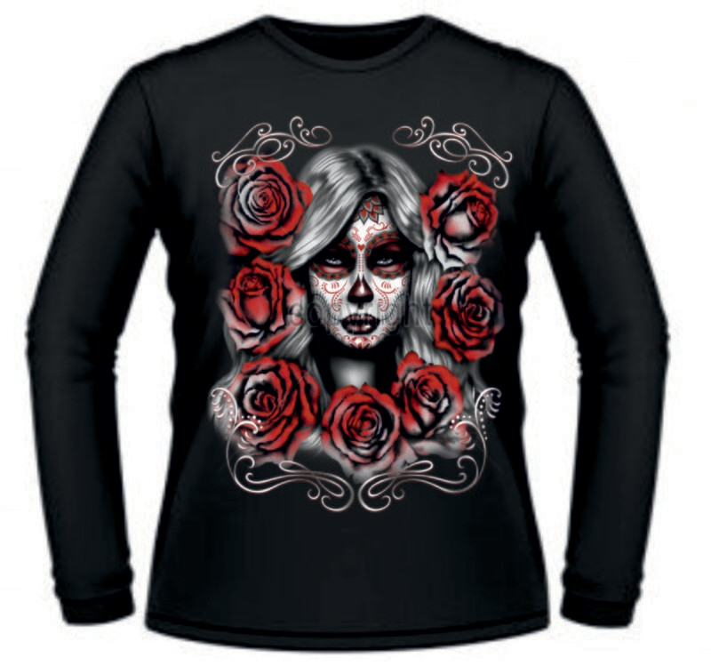 Camiseta Catrina Flores Alrededor