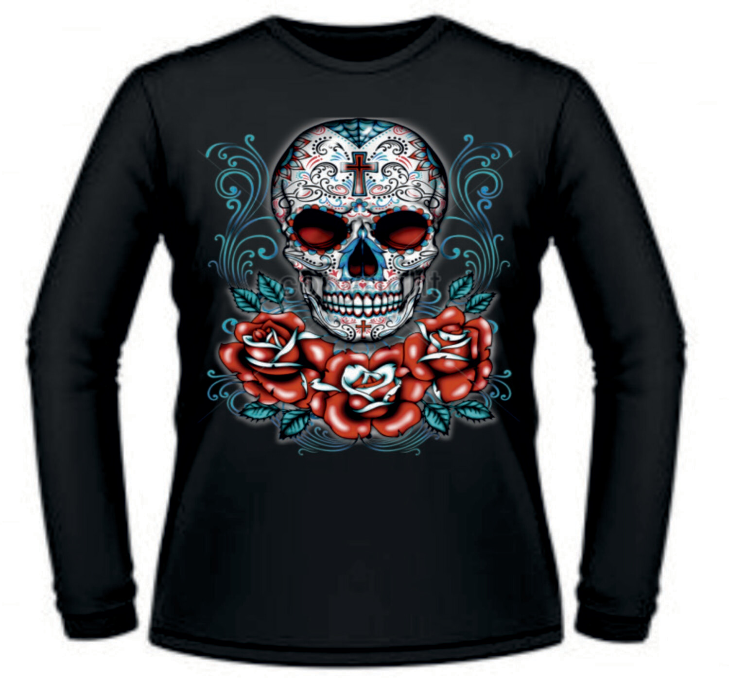 Camiseta Calavera Rosas