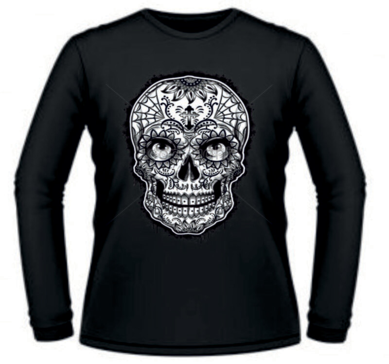 Camiseta Calavera Blanco y Negro