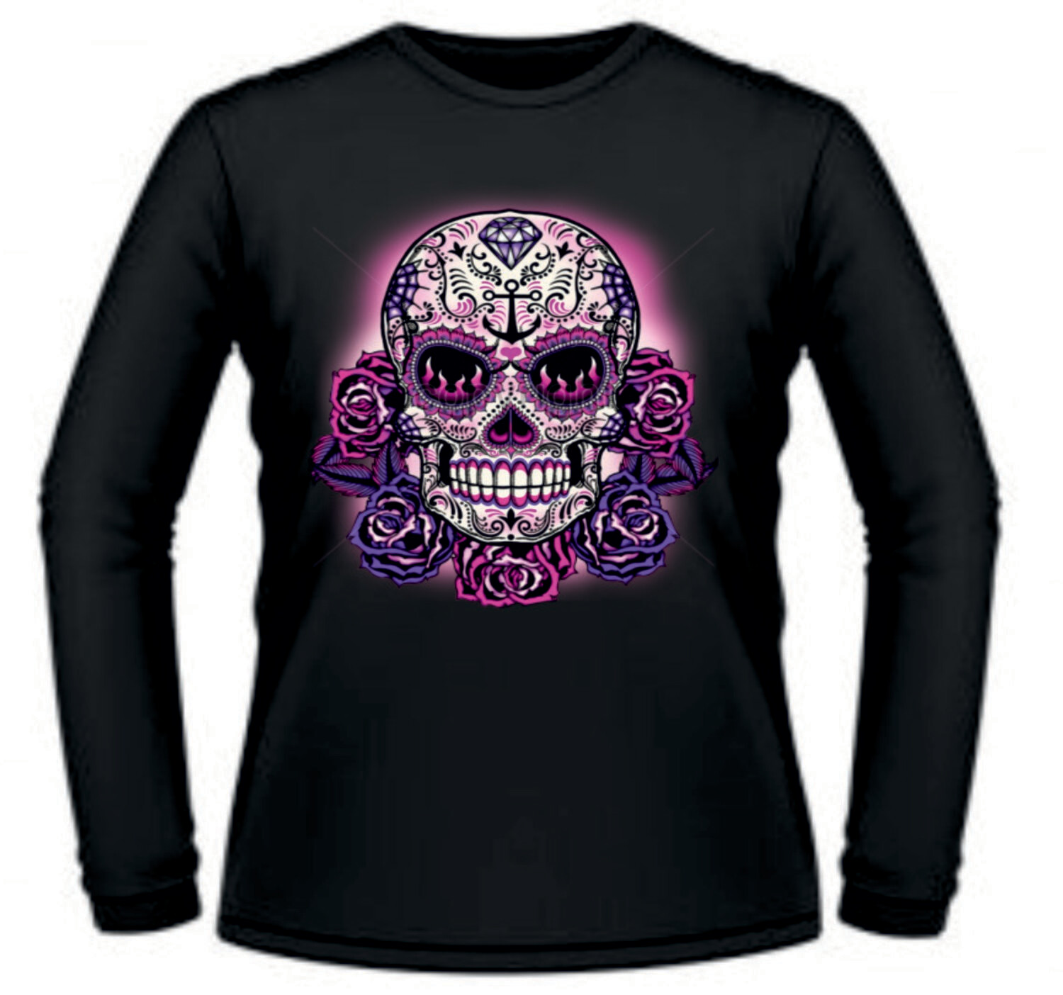 Camiseta Calavera Rosas