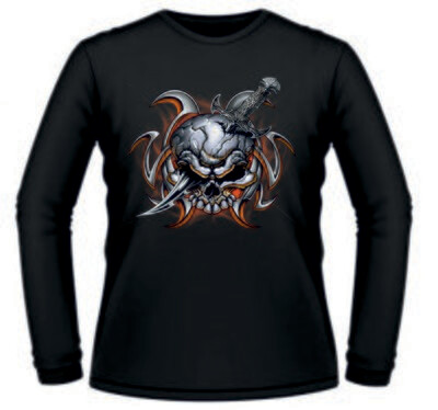 Camiseta Calavera Cuchillo En Cabeza