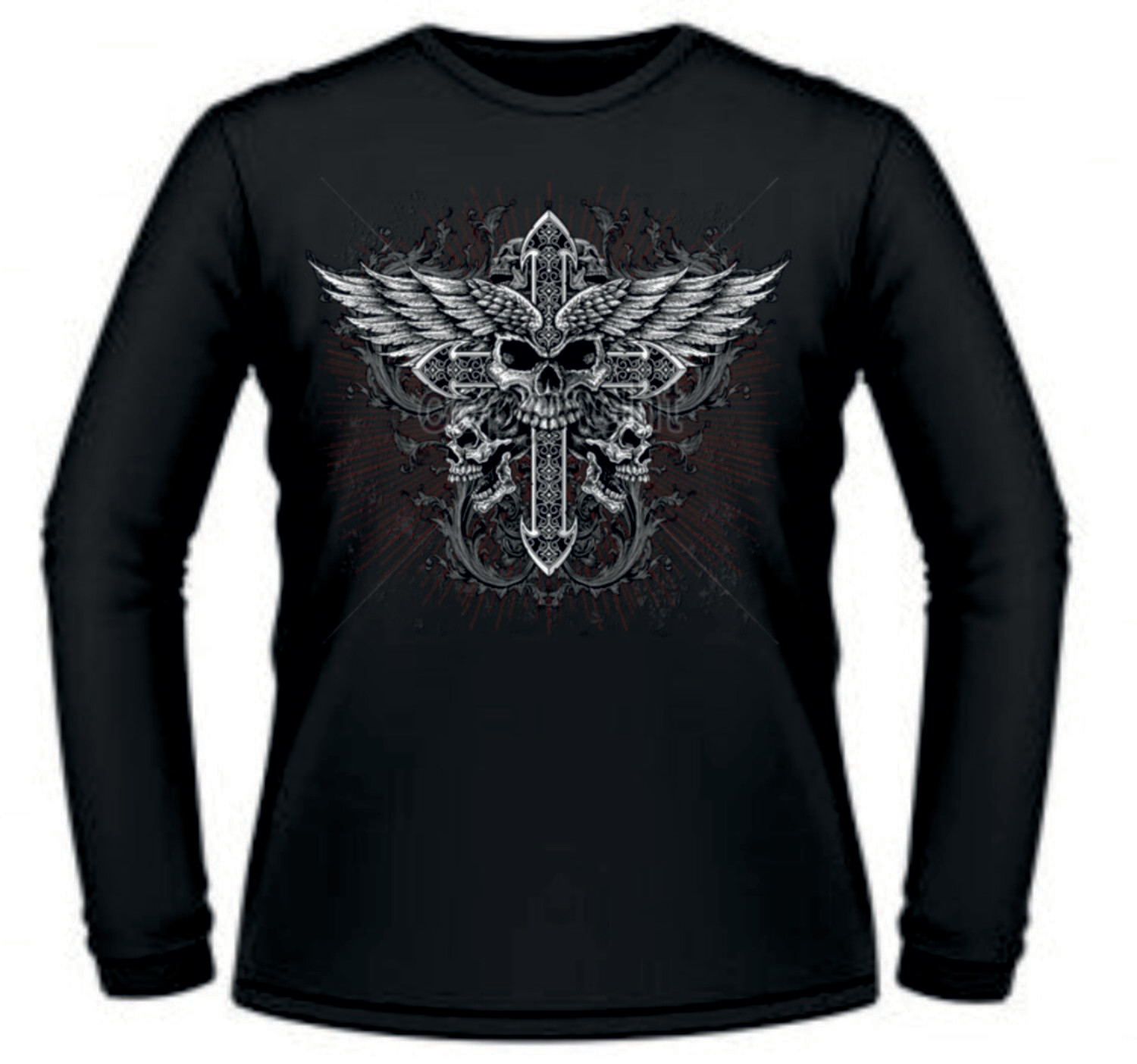 Camiseta Calavera Alas Cruz