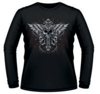 Camiseta Calavera Alas Cruz