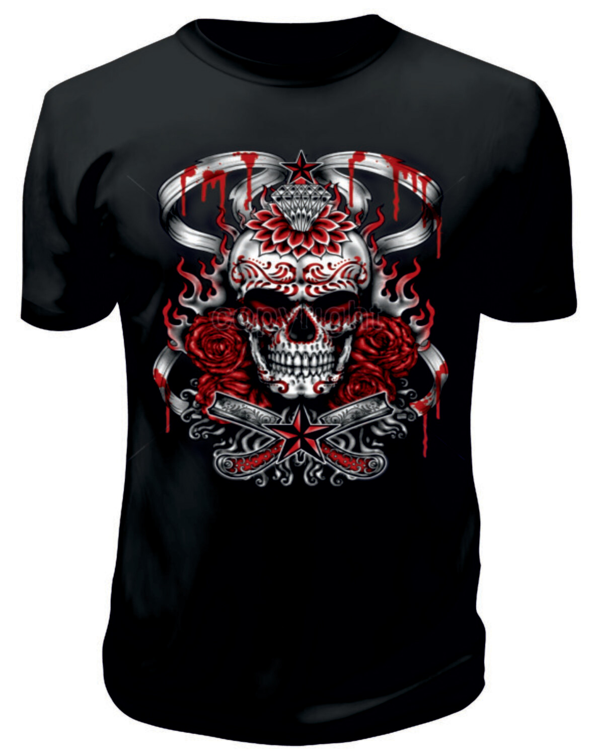 Camiseta Calavera Diamante
