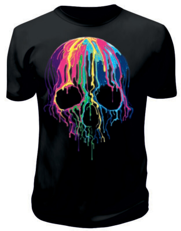Camiseta Calavera Gotas Fosforitas
