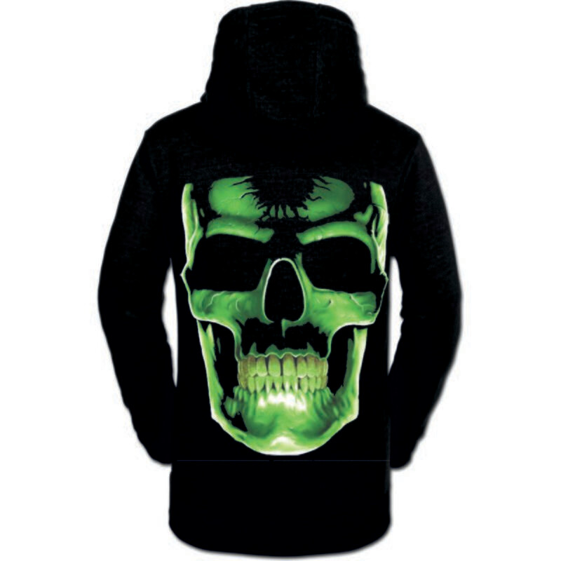 SUDADERA CALAVERA VERDE FOSFO