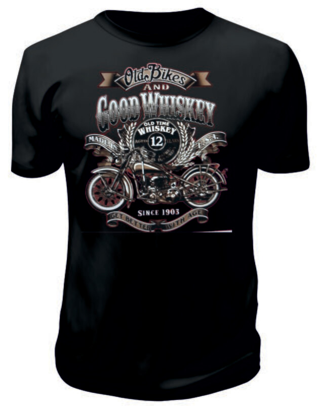 Camiseta Old Bikes and Good Whiskey