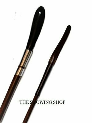 ADULTS BUFFALO HORN TIPPED PLAIN LEATHER SHOWING CANE WHIP