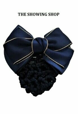 NAVY AND GOLD BUN NET AND BOW