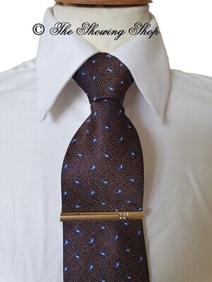 ADULTS ZIP READY TIED SHOWING TIE - BROWN/ BLUE POLKA DOT- WORKING HUNTER