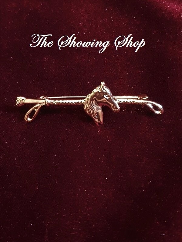 GOLD PLATED HUNTING STOCK PIN