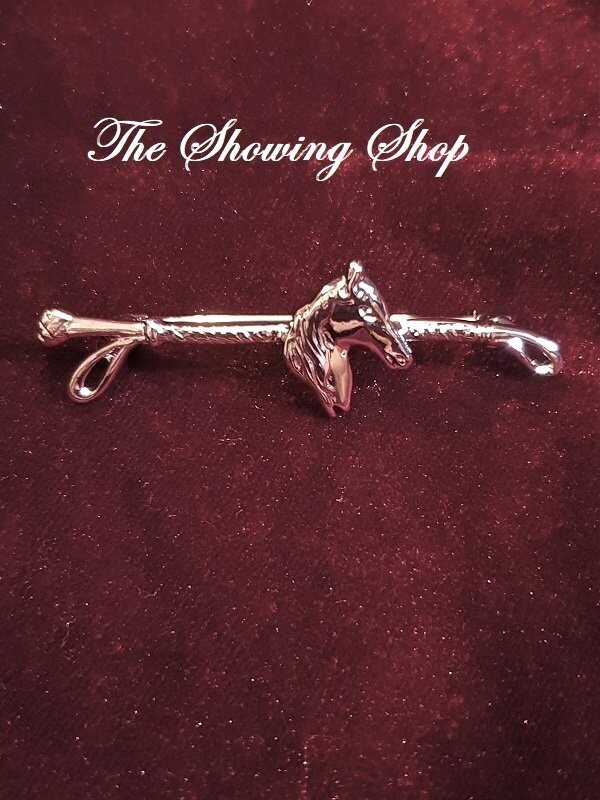 SILVER  HUNTING STOCK PIN/ TIE PIN
