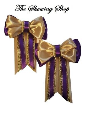 PURPLE AND GOLD SHOW BOWS