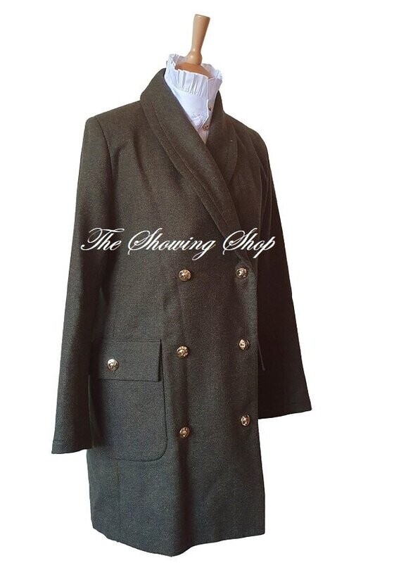 OLIVER BROWN OF CHELSEA LADIES GREEN TWEED SLOUCH COAT SIZE 14