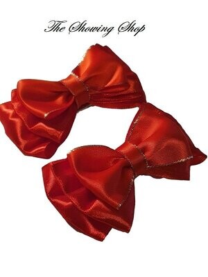 TRIPLE RED SHOW BOWS - LEAD REIN