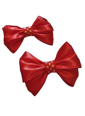 RED AND GOLD STAR SHOW BOWS - LEAD REIN