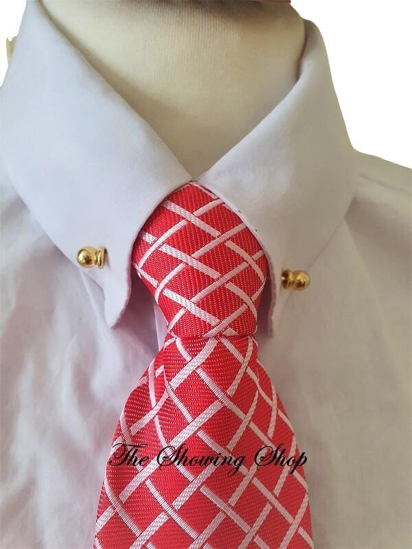 ADULTS ZIP READY TIED SHOWING TIE - RED/WHITE CHECK