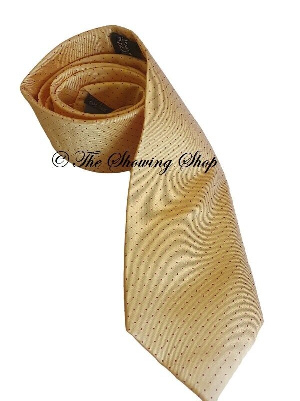 EQUETECH ULTRA PIN DOT JUNIOR SHOWING TIE - YELLOW/ RED