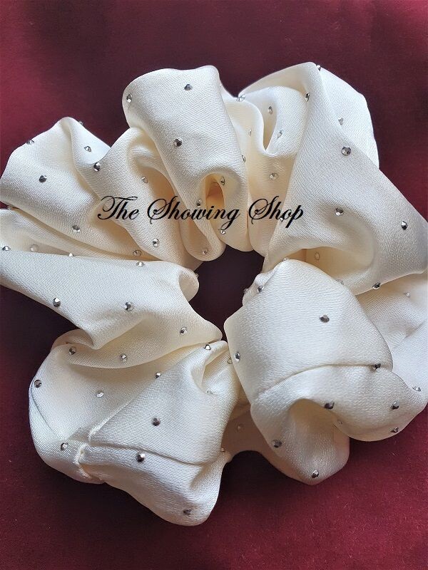 LUXURY CREAM OR WHITE EVENING PERFORMANCE/ DRESSAGE SCRUNCHIE