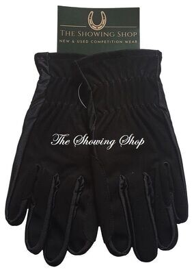 ADULTS BLACK FAUX SUEDE SHOWING GLOVES