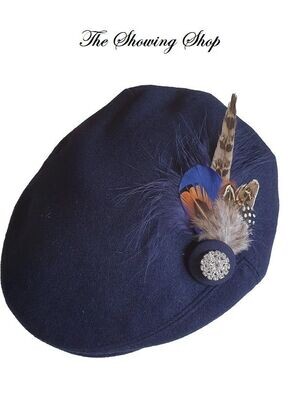 NAVY WOOL LEAD REIN OR IN HAND SHOWING FLAT CAP - VARIOUS SIZES.