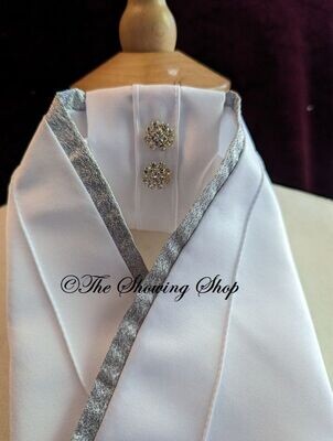 SHOWQUEST MARINA WHITE, SILVER & CRYSTAL READY TIED STOCK