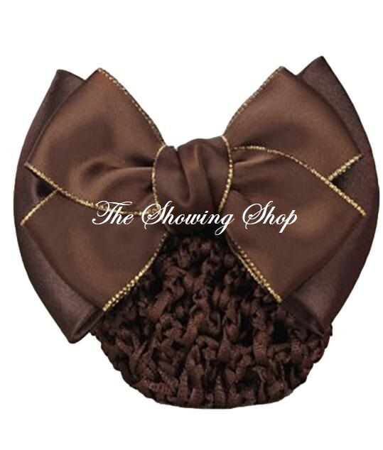 BROWN AND GOLD BUN NET AND BOW