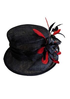 NAVY AND RED SINAMAY LEAD REIN HAT - ADJUSTABLE
