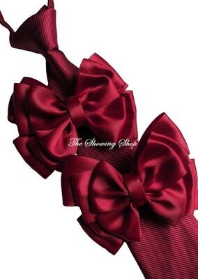 CHILDS PREMIUM WINE RED SHOW BOWS AND TIE SET