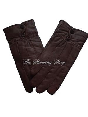 LADIES LEAD REIN/ LEADERS DARK BROWN LEATHER GLOVES