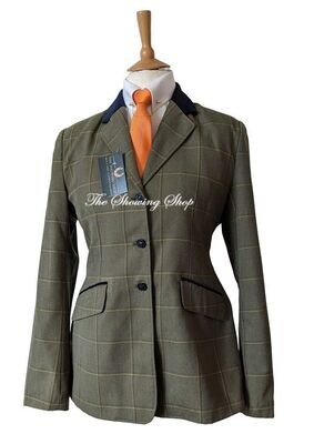 BRAND NEW LADIES EQUETECH GREEN TWEED JACKET SIZE 16