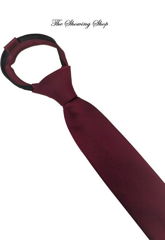 CHILDS PREMIUM BURGUNDY ZIP SHOWING TIE