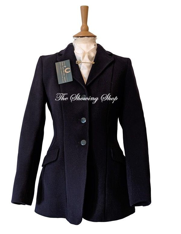 LADIES DERBY HOUSE NAVY HEAVYWEIGHT MELTON WOOL SHOWING/ HUNTING JACKET SIZE 10 (34)
