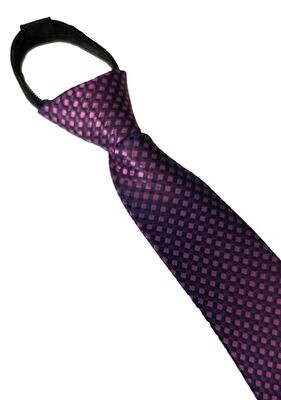 ADULTS ZIP READY TIED SHOWING TIE PURPLE CHECK