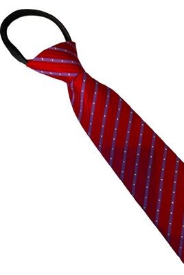 ADULTS ZIP READY TIED SHOWING TIE RED/ LILAC STRIPE