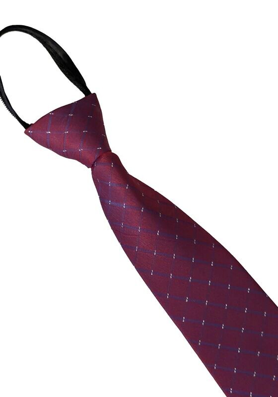 ADULTS ZIP SHOWING TIE - PLUM/PURPLE CHECK