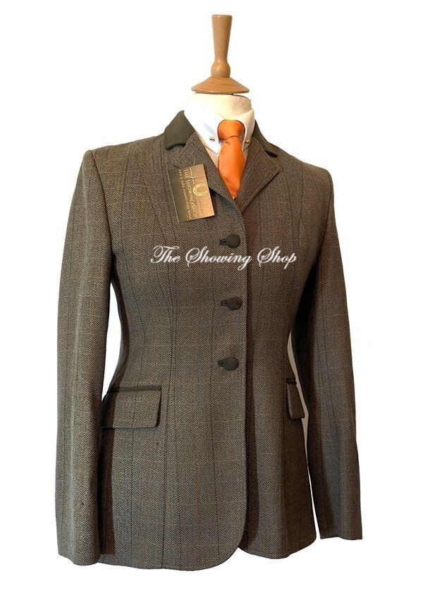 IMMACULATE LADIES BARBOUR GREEN TWEED SHOWING JACKET SIZE 12 (36)