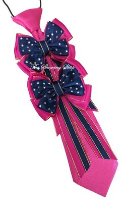 CHILDS HOT PINK & NAVY SHOW BOWS AND TIE SET