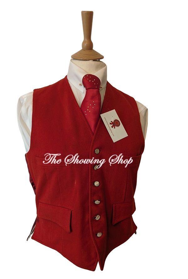 MENS VINTAGE STRACHAN & CO RED WOOL WAISTCOAT SIZE 40