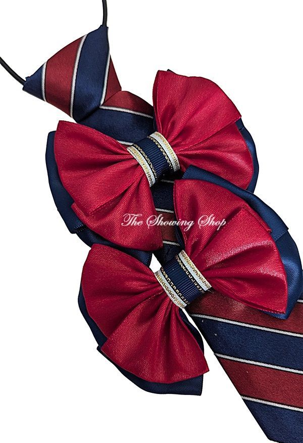 WINE AND NAVY SHOW BOWS AND TIE SET