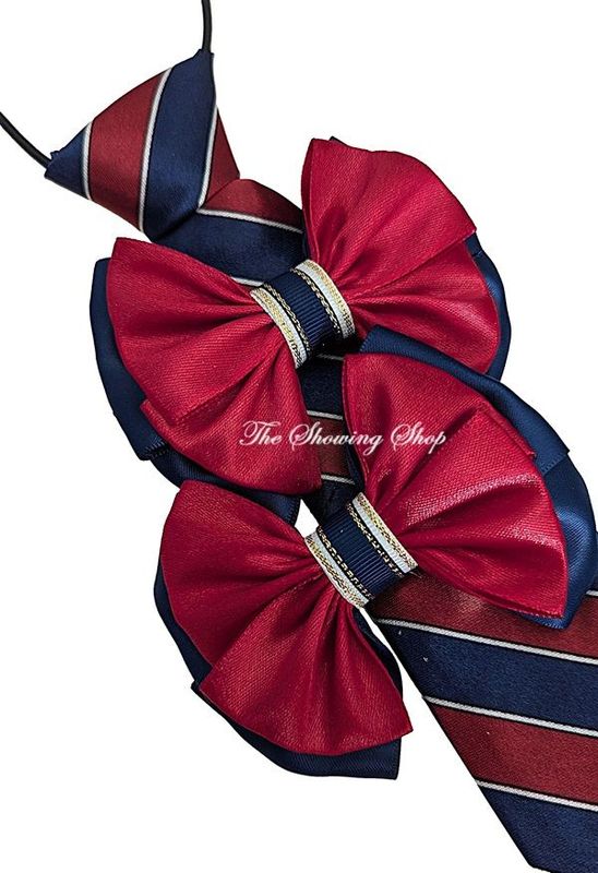 WINE AND NAVY SHOW BOWS AND TIE SET