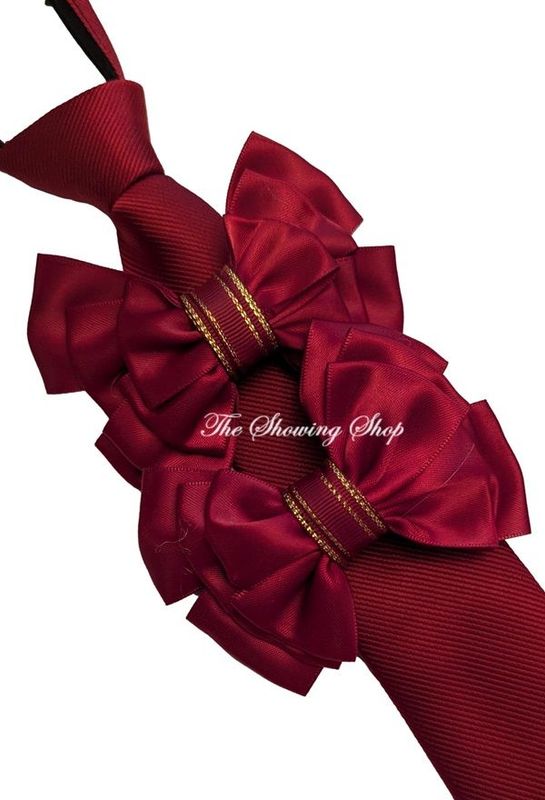WINE RED SHOW BOWS AND ZIP TIE SET
