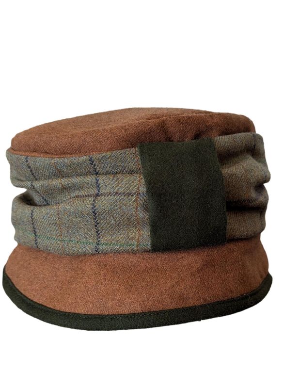 FRIMBLE OF RIPON TAN AND TWEED HAT SIZE 57CM