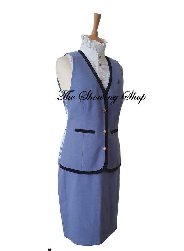 BRAND NEW JACK MURPHY SKY BLUE TWEED WAISTCOAT & SKIRT SET SIZE 10