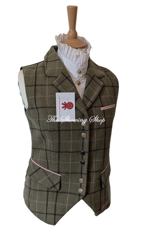 LADIES RYDALE GRACE GREEN TWEED WAISTCOAT SIZE 8