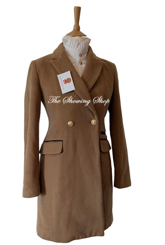 LADIES GIGLIOTTI CAMEL WOOL AND CASHMERE LONG COAT SIZE 12