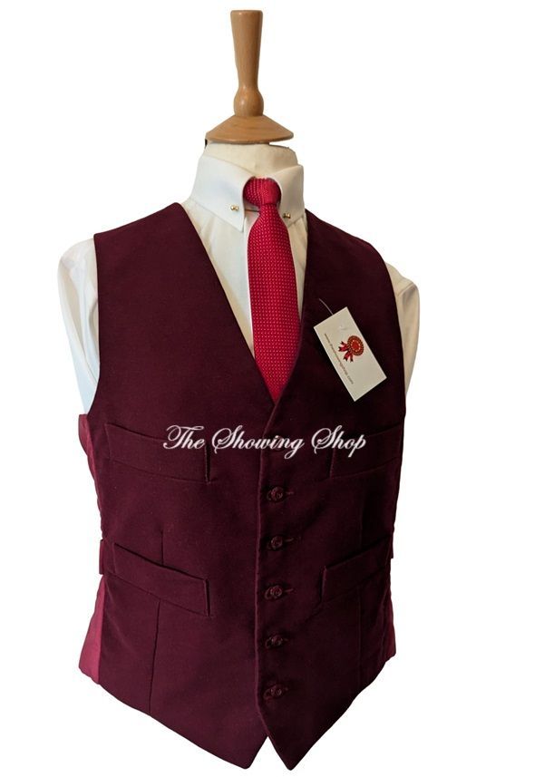 MENS COUNTRYWEAR BURGUNDY MOLESKIN WAISTCOAT SIZE 42